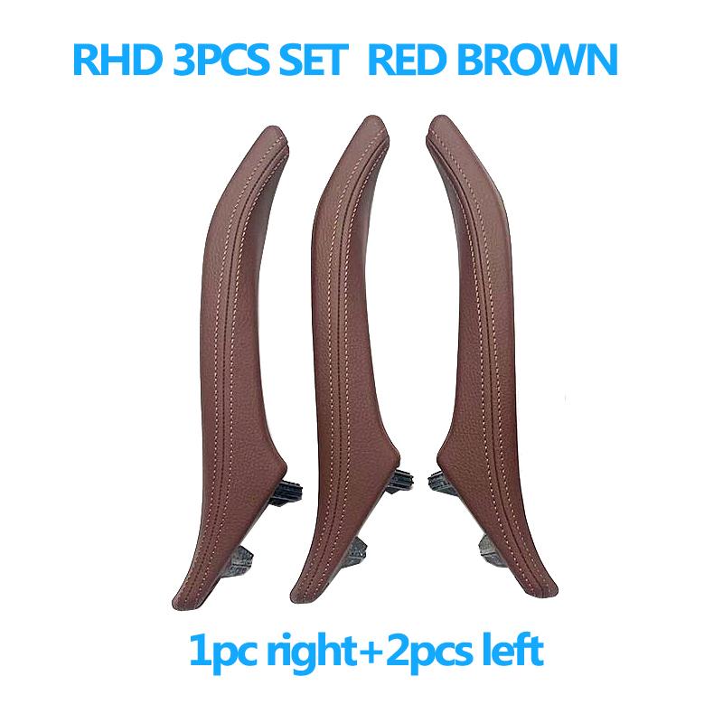 3 шт. внутренние ручки для 3 пассажирских дверей с кожаной ручкой в ​​сборе для BMW 5 серии F10 F11 520i 523i 525i 528i
