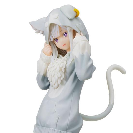 Стоячая Поза Яркое Выражение Длинный Хвост Аниме Фигурка Японские Животные Уши Толстовка Девушка Аниме Кукла Статуэтка Домашний Декор