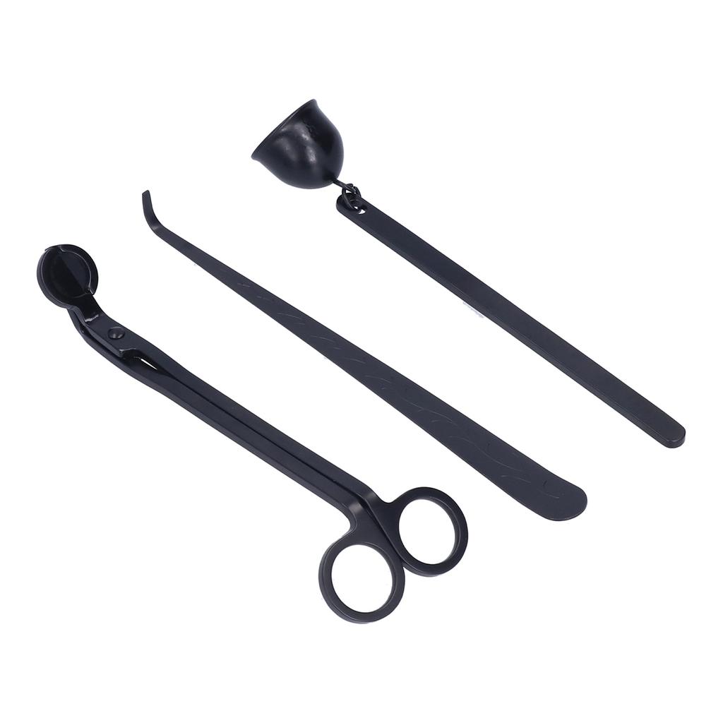 Главная Набор для обрезки фитиля свечи Изысканный элегантный дизайн лотка Полный набор инструментов 3 в 1 Гаситель для свечей