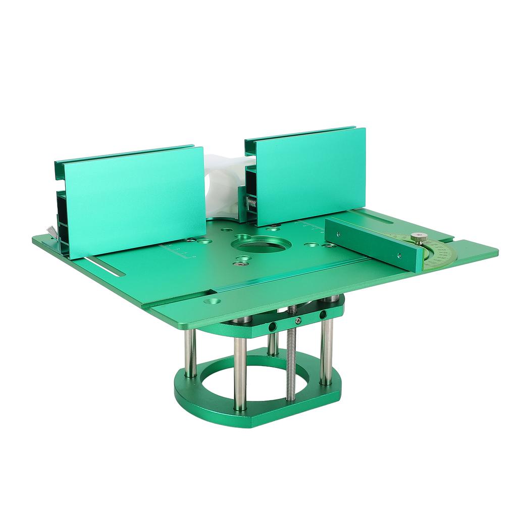 Woodworking Bench Router Plate System Adjustable Height Manual Router Table Lifting System Green