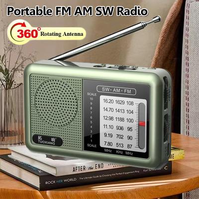 Мини Портативный FM AM SW Радиоприемник Высокой Чувствительности с DSP Чипом Встроенный Громкий Динамик Поддержка 3.5мм Наушников