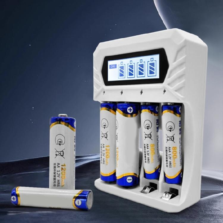 Зарядное устройство Type C для 4 батарей AA и 3 батарей AAA, DC12V 800mA, высокая емкость, 1.2V NiMH, с низким саморазрядом