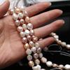 1 нить, искусственные жемчужные бусины 9-10 мм, модные двухсторонние легкие бусины с прямым отверстием ручной работы для изготовления ювелирных изделий, ожерелья, браслета, аксессуаров, 18 см