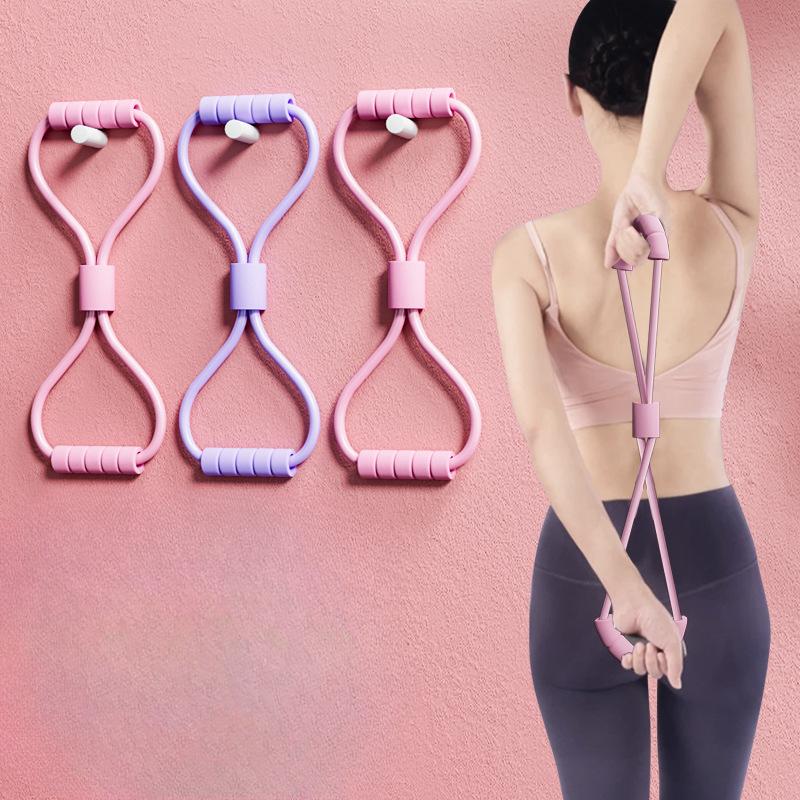 Resistance Band, Shoulder Opening, Back Beauty, Chest Expansion, Elastic Stretching Exercise Figure-eight Rope