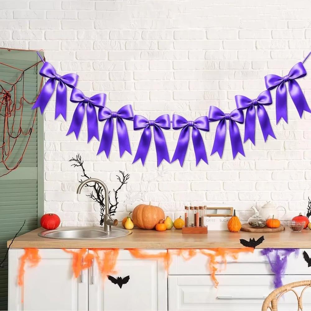 Bowknot Bowknot Garland Satin Ribbon Garland New Bow Garland Banner Wedding Decor