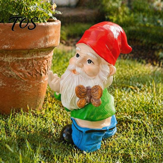 Festive Seasonal Decorations Naughty Middle Finger Gnome Statue, Resin Garden Goblin Ornament, Funny Christmas Ornament Gesture Dwarf Decoration
