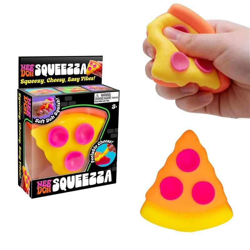 Needoh Пицца-игрушка Squeeza Яркая Ультра-эластичная Нетоксичная Медленно восстанавливающая Форму Мягкая Супер Снижающая Тревожность Подарок на Вечеринку Подарок для Снятия Стресса
