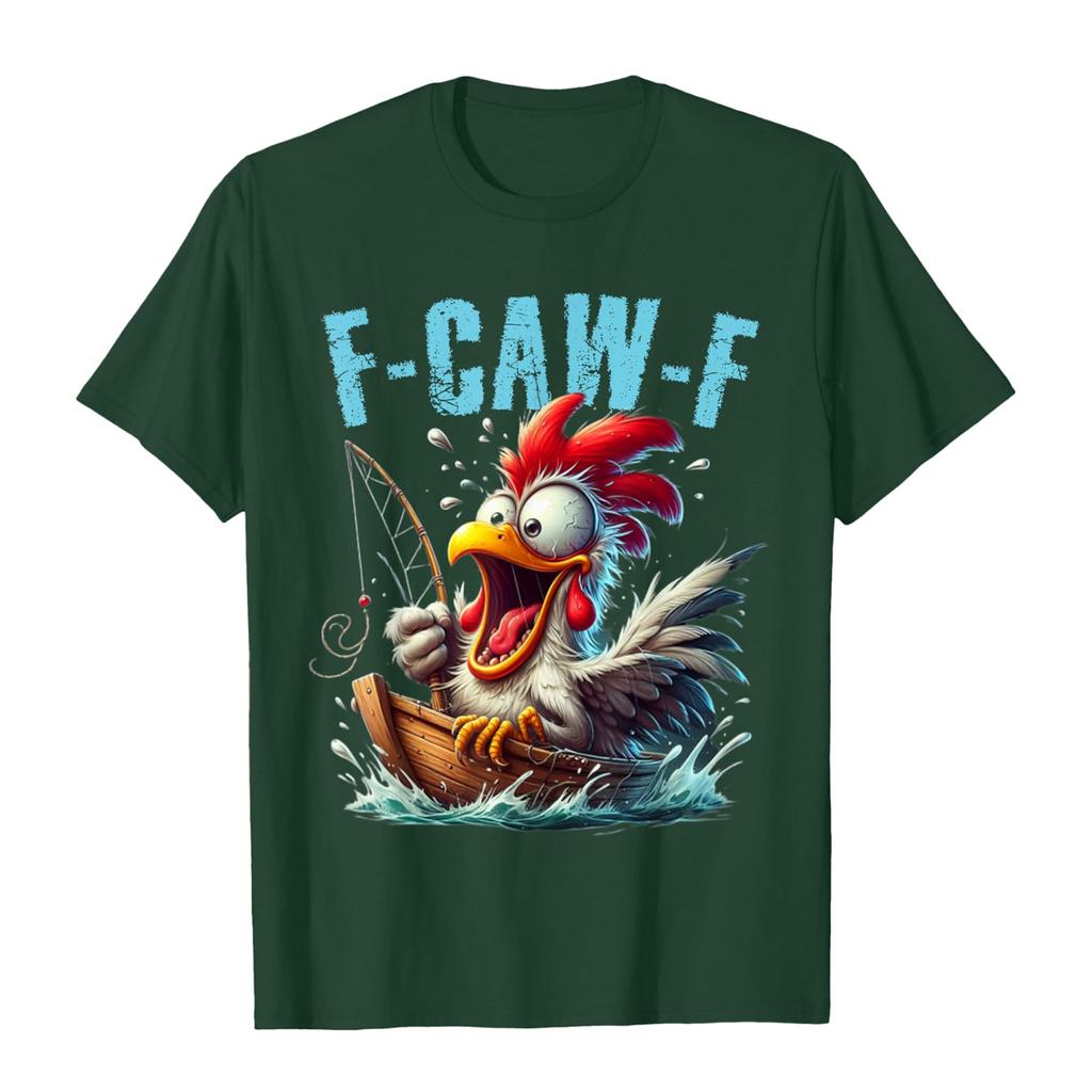 Смешная футболка с петухом, кукарекающим F-Caw-F, и каламбуром