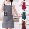 Kitchen Apron Big Pocket Design Soft Texture Breathable Striped Lace Up Dirt Resistant Cartoon Bear Painting Cleaning Apron for Painter