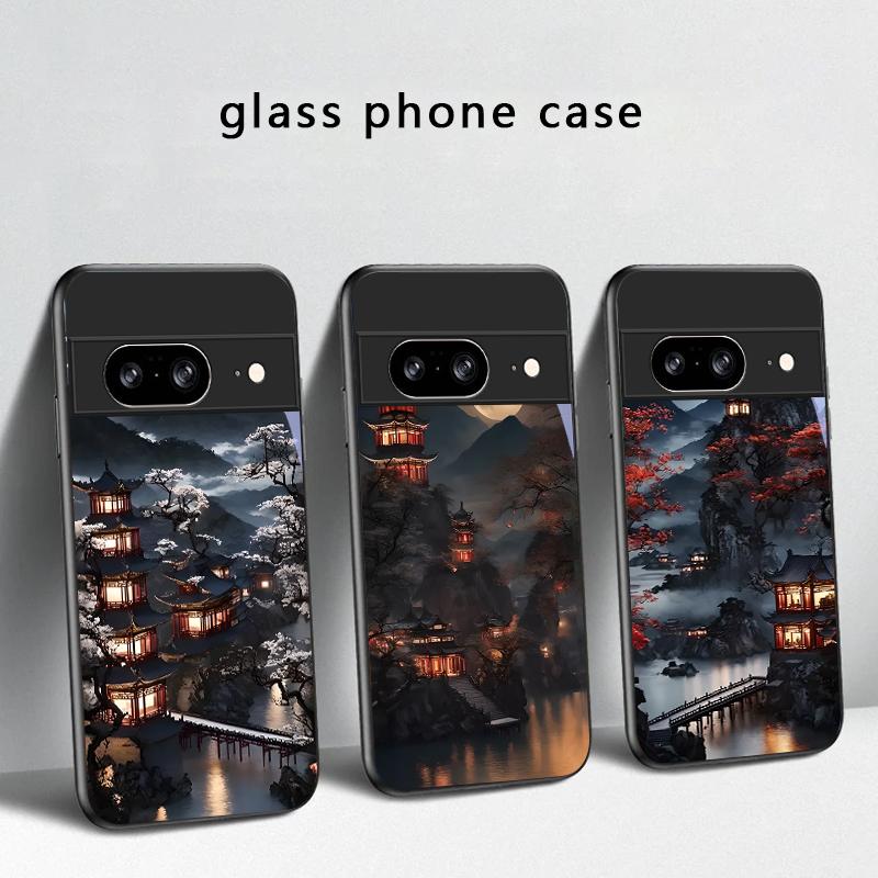 Светлячковая тропа Лунного света Для Google Pixel 8 7 9 10 Pixel 10 Pro XL Pixel 9 Pro XL Pixel 8a 7a Pixel 7 Pro Черный стеклянный чехол для телефона