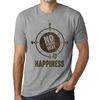 Мужская винтажная футболка с рисунком No Wrong Way Happiness Grey Marl