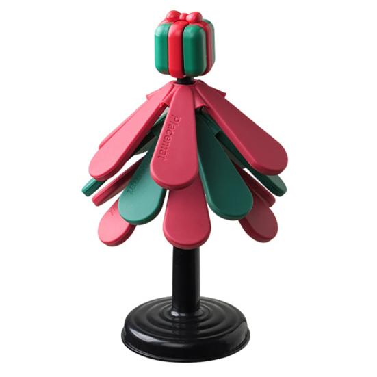 Christmas Tree Silicone Trivet Heat Resistant Pot Holder for Hot Pans Non-Slip Foldable Mat