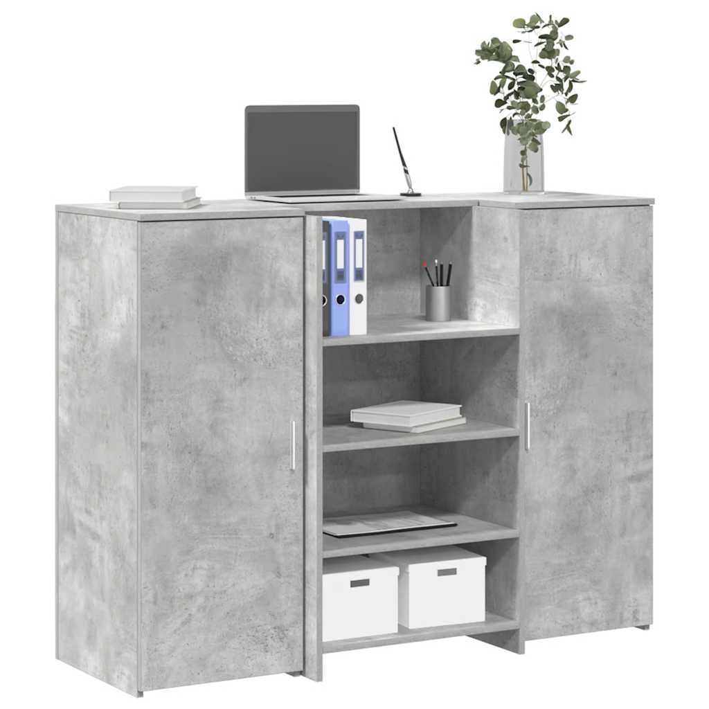 Reception Desk Concrete Grey 135 x 50 x 103.5 cm Particleboard
