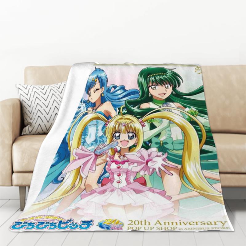 Аниме Одеяло Русалочка Мелодия Пичи Пичи Одеяла и Пледы для Двуспальной Кровати Пушистый Плед для Дивана Мягкое Декоративное На Заказ Детское