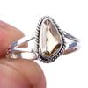Natural Citrine Gemstone Handmade 925 Solid Sterling Silver Ring Size 8 Q0S14