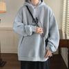 Navy Blue 250g Men's Oversize Hooded Sweatshirt - Trendy American Hip-Hop Style