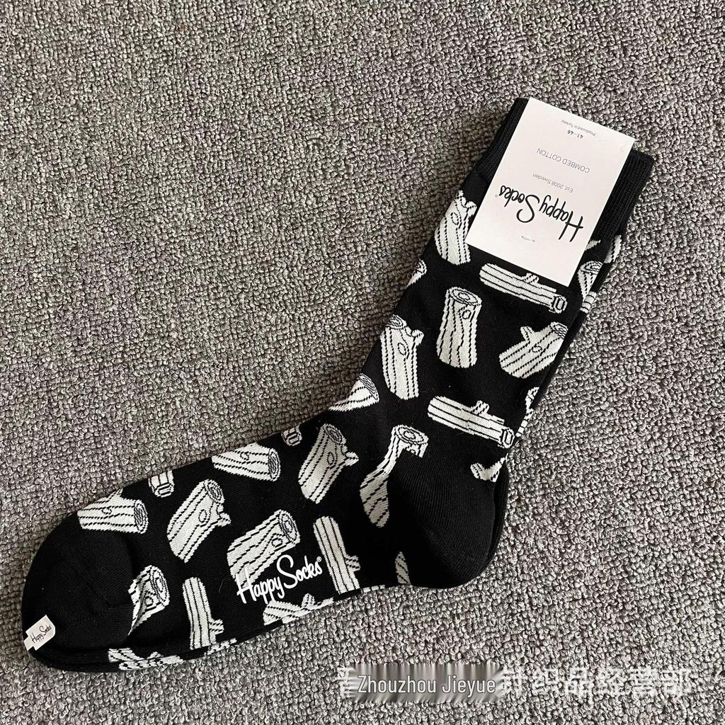 Hippy Happy Мужские Универсальные Хлопковые Носки до Середины Икры Модные