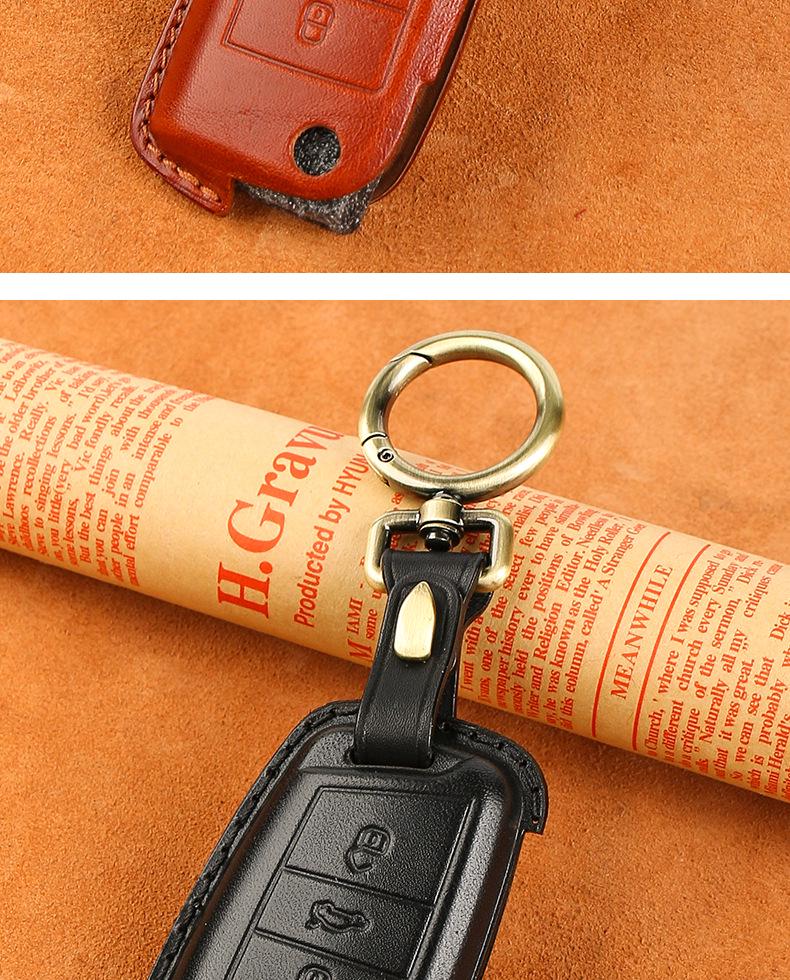 Оригинальный кожаный чехол для ключей Volkswagen для Tiguan L, Sagitar, Magotan, Golf 7, Polo, Tayron, Lavida