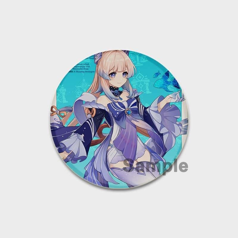 58 мм аниме Genshin Impact значки Yae Miko Xiao Zhongli, эмалированные булавки, мультяшная пуговица, брошь, украшение на грудь для рюкзаков, подарки для фанатов