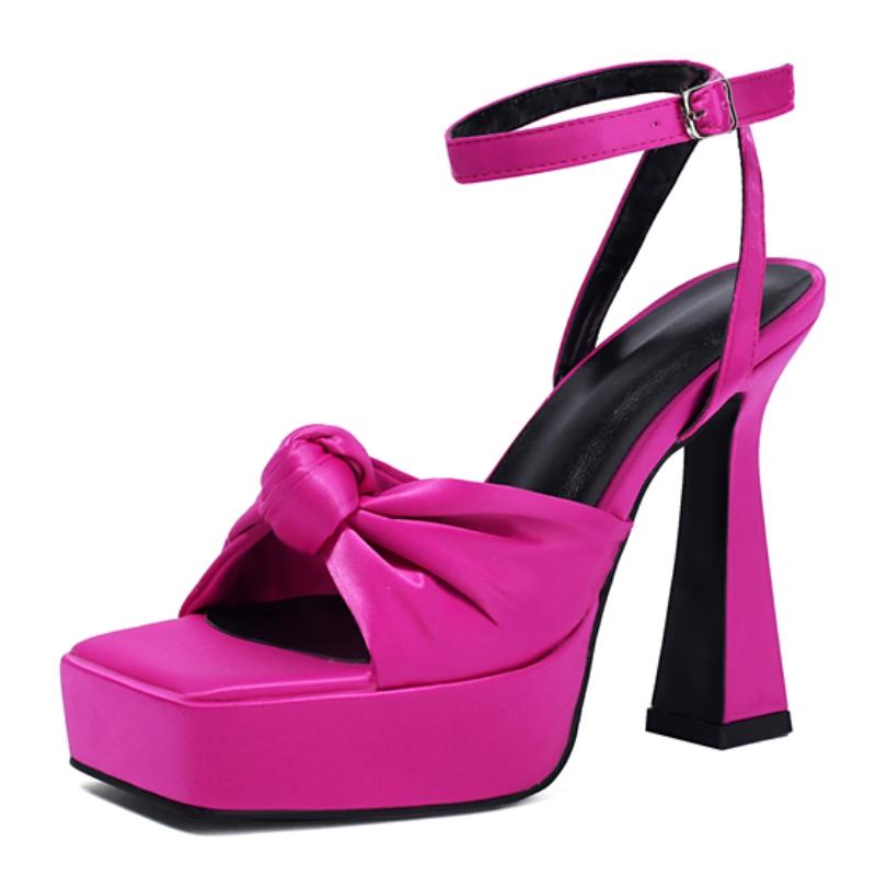 Модные босоножки Stain, женские летние туфли на платформе, роскошные красные и белые шлепанцы, женские сексуальные туфли на высоком каблуке в полоску, свадебные туфли