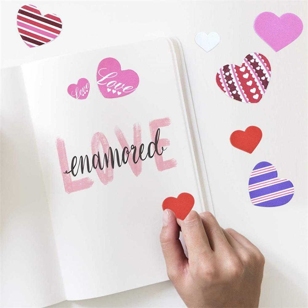 716pcs Foam Heart Stickers Kit Multipurpose Heart Decoration Decals For Wedding Party Supplies
