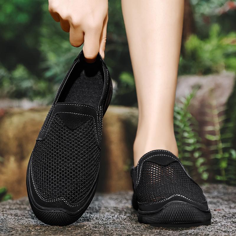 Летняя мужская повседневная обувь с дышащей сеткой, мужские лоферы, удобная обувь для вождения, мокасины, мужская обувь на плоской подошве
