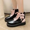 Ботинки для женщин 2024 Осень Универсальные и удобные женские ботинки из ПУ кожи на толстой подошве Короткие ботинки Рок Толстая подошва Элегантные