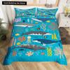 Пододеяльник с изображением китов King Queen, комплект постельного белья с изображением морских животных, водорослей, морских звезд, морских обитателей, пододеяльник из синего полиэстера
