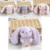 Adorable Long-eared Bunny Plush Keychain Soft Stuffed Rabbit Toy Crystal Velvet