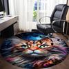 1PCFeline Whiskers Office Round Area Rug,  Mat Suitable For Office, Under Office Chairs Bedroom Living Room Home Decor, Room Deco