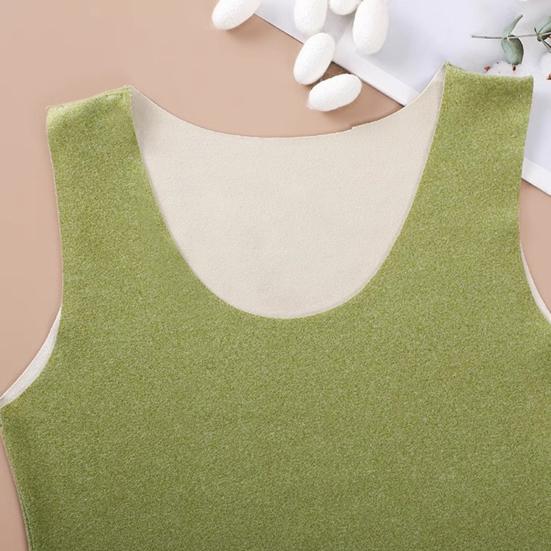 Women Thermal Tank Top Square Neck Sleeveless Warm Camisole Top with Front And Back Pockets Winter Double Layer Basic Undershirts