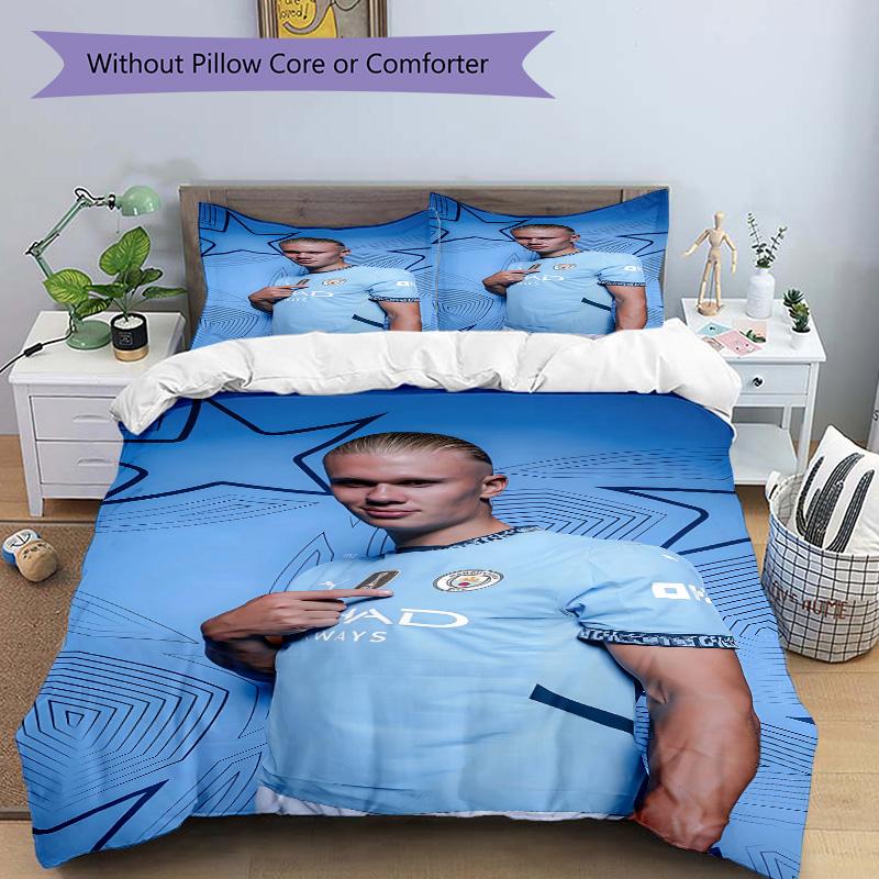 Man City Player Portrait Print 3Pcs Bedding Setduvet Cover With 2 Bedropillowcase Home Birthday Gift