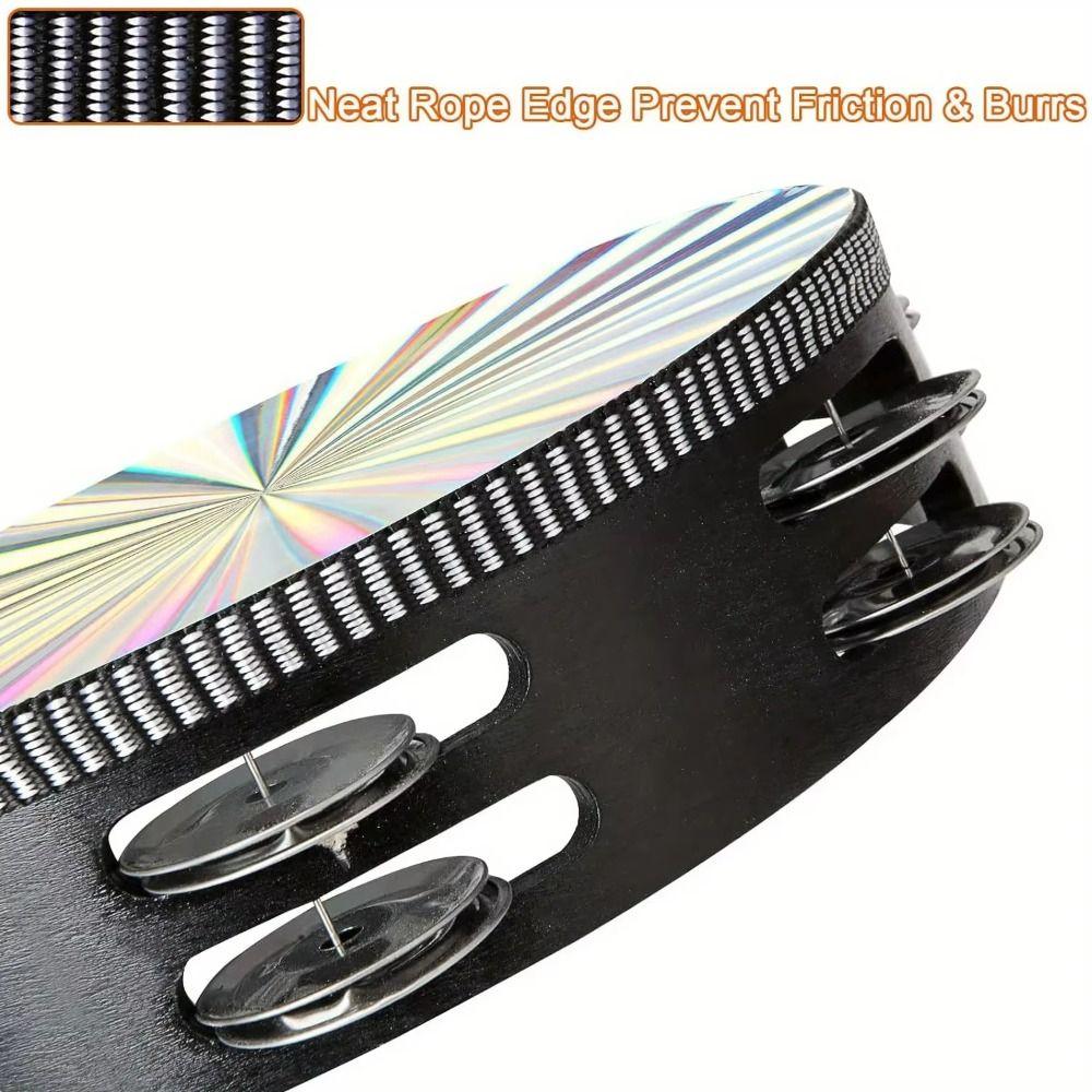 6/8/10 Inch Hand Drum Single/Double Row Tambourine Handbell  Musical Percussion Instrument