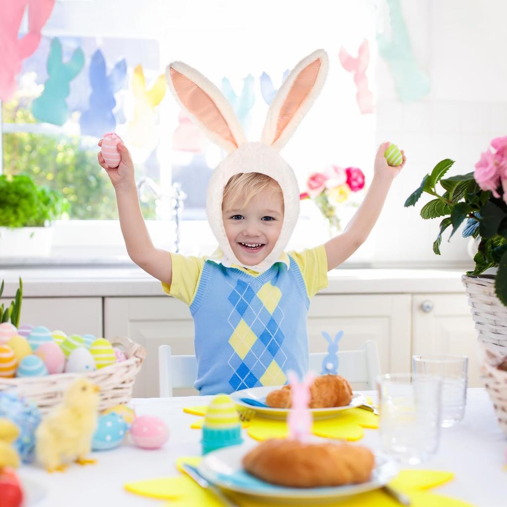 ВАНЗАК Головной убор Кролика, Плюшевая Шапка-Заяц, Белая, Пушистая, Костюм для Косплея, Пасха, Хэллоуин, Вечеринки, Мероприятия, Банкеты, Развлечения, Реквизит для Фотографий,