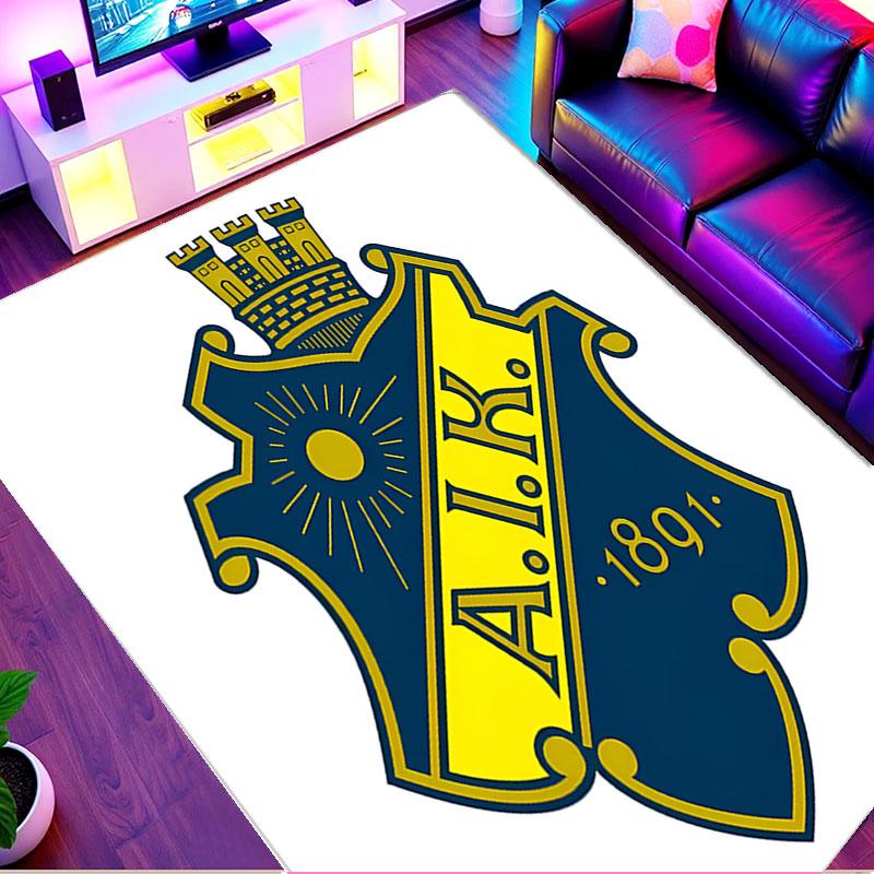 AIK Fotboll Print Rug, Washable Floor Carpet, For Entryway Dorm Laundry Room Office Study, Home Decor Birthday Christmas Gift