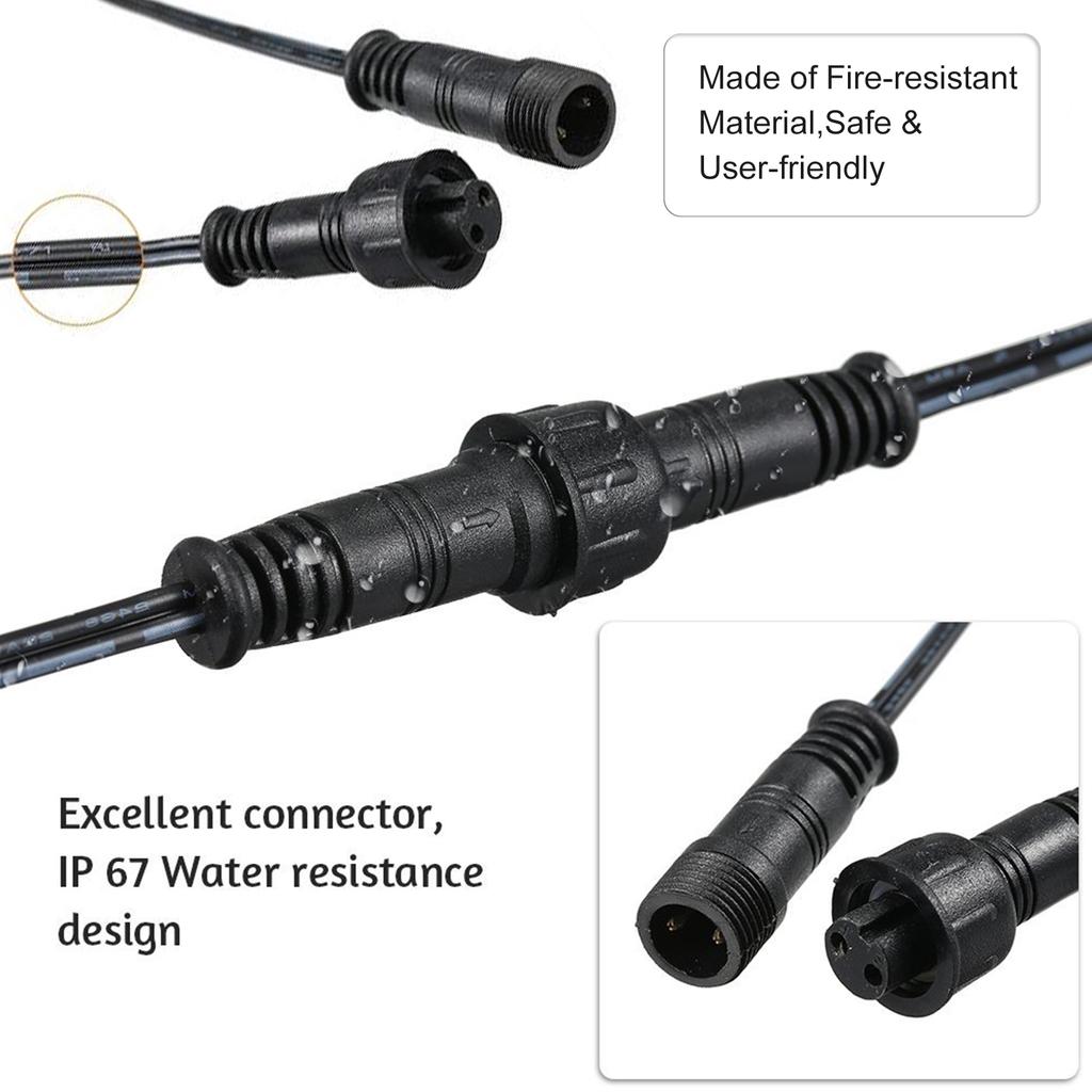 Extension Cable Wire for Deck Light, 5pcs 39.4 Inch 2pin IP67 Extension Cable Wire with Male and Female Connectors for Pendant Lights