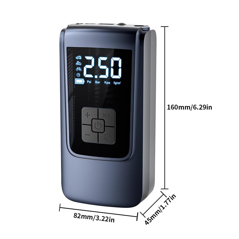 Аккумулятор 6000 мАч, интеллектуальный портативный воздушный компрессор 150 фунтов на кв. дюйм, беспроводной насос для накачивания шин со светодиодной подсветкой, для автомобилей и мотоциклов