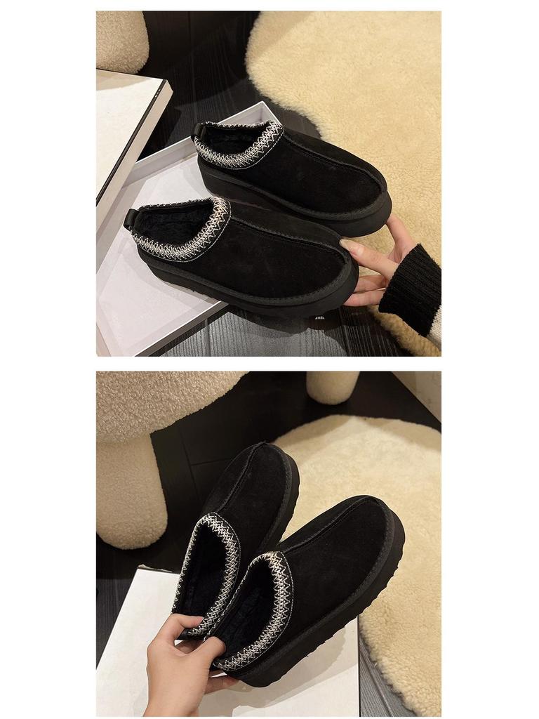 Warm and Stylish Wool Platform Loafers for Autumn and Winter Home Wear