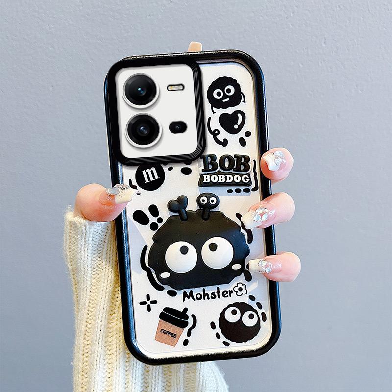 KEYSION Противоударный чехол для VIVO V25 5G со шнурком, мягкий силиконовый милый 3D мультяшный чехол для телефона-куклы для VIVO Y35