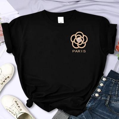 Футболка люксового бренда Flower For Women's, высококачественная, летняя, с принтом, 100% хлопок, повседневная, свободного покроя, Y2k, с рукавом и круглым вырезом, унисекс
