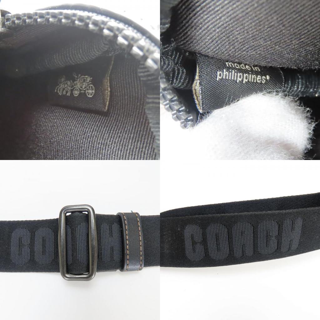 Used COACH Shoulder Bag Max Crossbody C9836 Nylon/leather Khaki Black