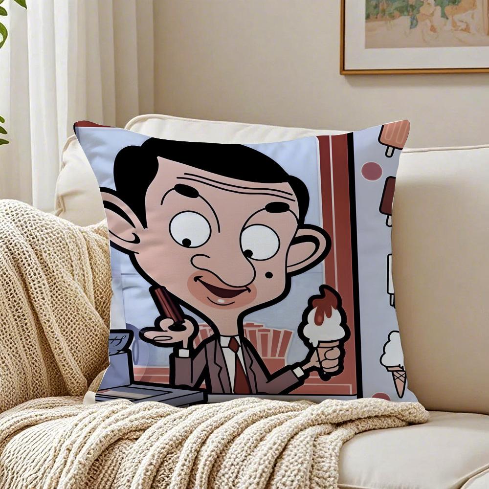 Funny Cartoon Characters Mr BeanForGrowth Cushion Cover Pillowcase Antidustmite living Room Sofa Decor Cushion Room