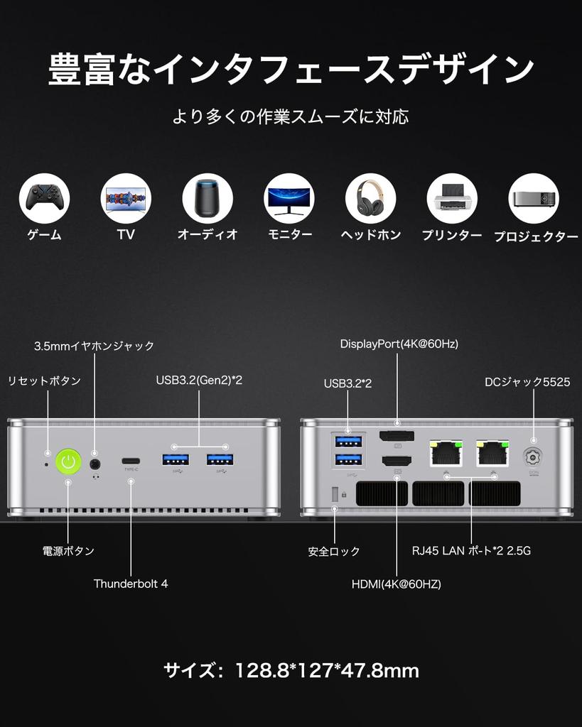 GMKtec Mini PC Intel Core Ultra 125H Windows11 Pro Mini PC Small PC DDR5 PCIe 2280 with LAN Mini Computer Nucbox K9 Gaming Mini PC 32GB+2TB (18M