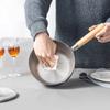 20cm Stainless Steel Soup Pot Japanese-Style Snow Pot Wooden Handle Stew Pot Milk Pot Kitchen Cookware Flat Bottom Non-Stick Wok