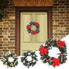 Garland Wreath Reusable Easy To Use 3 Sizes Greenery Snowy Pine Cone Christmas Wreath Decor for Wall