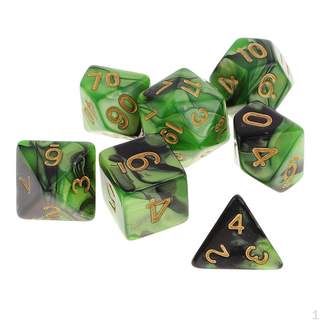 7 Штук Игры Ролевые D8 D10 D12 D20 Многогранные - Двухцветные