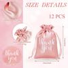 12 Pcs,Thanksgiving Satin Gift Bags,Jewelry Drawstring Bags,Candy Bag,Thanksgiving Wedding Bridal Gift Drawstring Bags,Birthday Holiday Party,Gift Bag