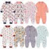 1 dona Yangi tug'ilgan chaqaloq o'g'il qizlar romperi pijama chaqaloq kiyimi paxtadan uzun qisma bosma qulay kombinezon yosh bola kiyimi