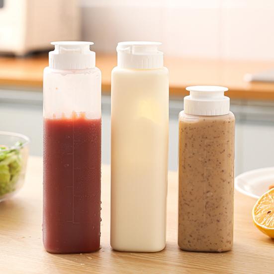 200/300 мл кухонная бутылка для специй, герметичная конструкция для сжатия с визуальной шкалой, гибкая бутылка для выдавливания приправ для тела