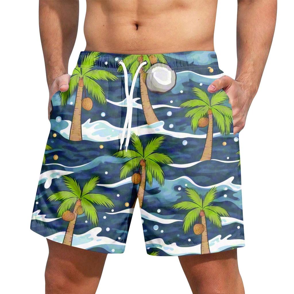 Men's Hawaiian Lace-up Shorts Casual Pants